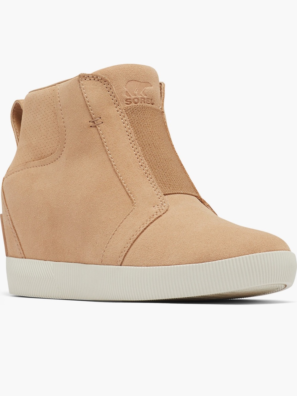 Sorel Wedge Sneaker Boot in Beige Tan